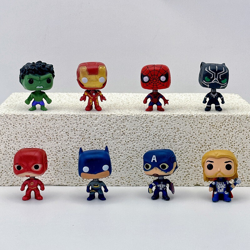 8 Avengers Q Version Superhero Bobblehead Figures, Captain America Spider-Man Cake Car Ornaments 8 Avengers Q Version Superhero Bobblehead Figures, Captain America Spider-Man Cake Car Ornaments