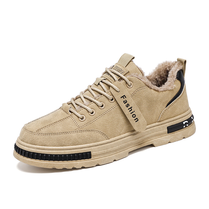 Zapatos de hombre otoño y invierno 2025 nuevos zapatos de herramienta calientes antideslizantes de terciopelo de moda de hombre zapatos deportivos casuales de skate