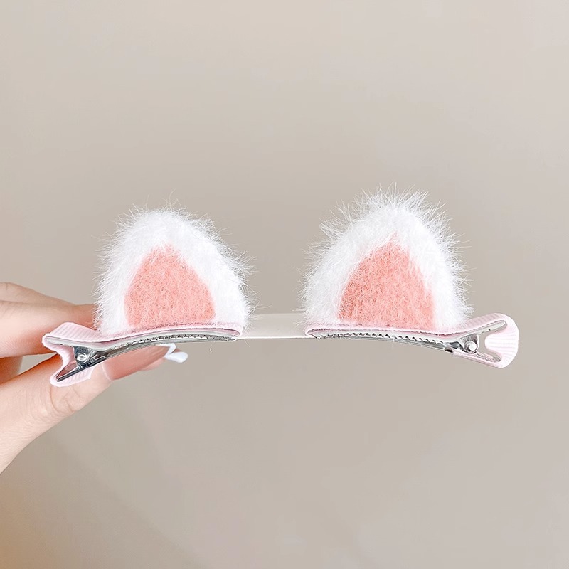 Orejas de gato lindo para niños horquilla de otoño para niñas clip de cierre de horquilla roto clip superior tridimensional tocado de horquilla de tamaño pequeño