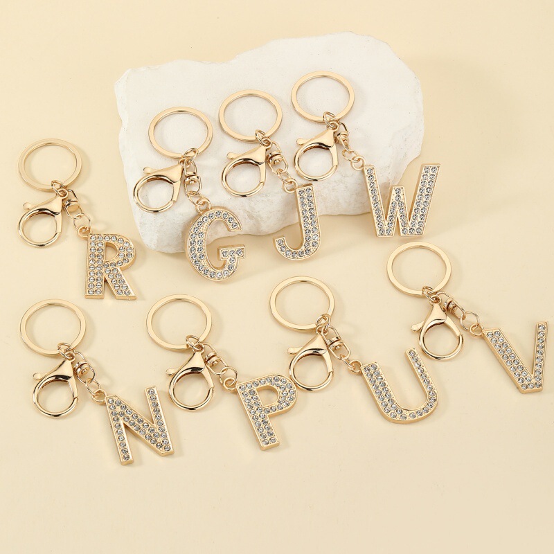Carefully Selected Cross-Border Hot-Selling 26-Letter English Alphabet Keychains, Metal Rhinestone Key Rings, Creative Small Accessories Wholesale Carefully Selected Cross-Border Hot-Selling 26-Letter English Alphabet Keychains, Metal Rhinestone Key Rings, Creative Small Accessories Wholesale