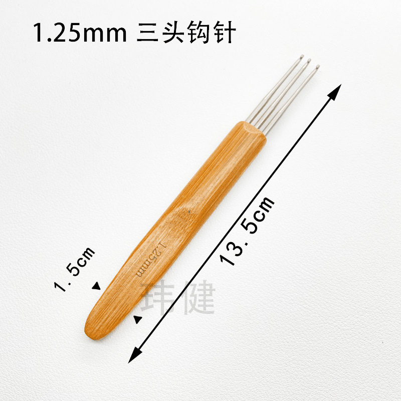 Mango de bambú crochet cabeza de metal crochet mango de bambú aluminio ganchillo suéter aguja coque ganchillo carbonizado fábrica al por mayor