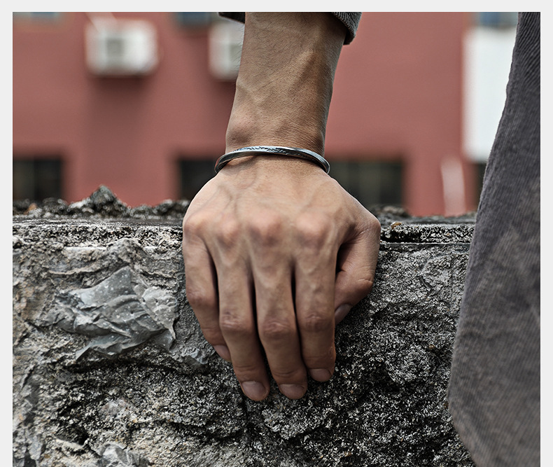 Retro Geometric Copper Plating Bangle 1 Piece