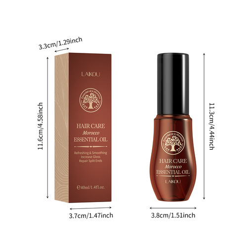 Cross-border LAIKOU Moroccan hair care essential oil 40ml leave-in hair care product essential oil drop shipping