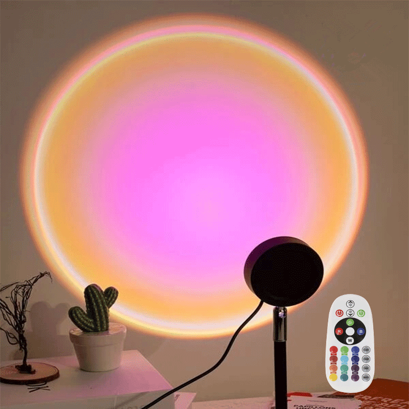 2026 Mini Rgb Sunset Light Projector Night Light Sunset Projection Led Bedroom Atmosphere Rainbow Light Decorative Lamp