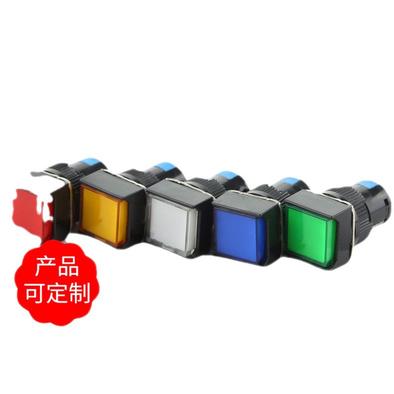 按钮开关带灯LA16-J-11DN LA16-11DN/J自复位点动电源开关16mm