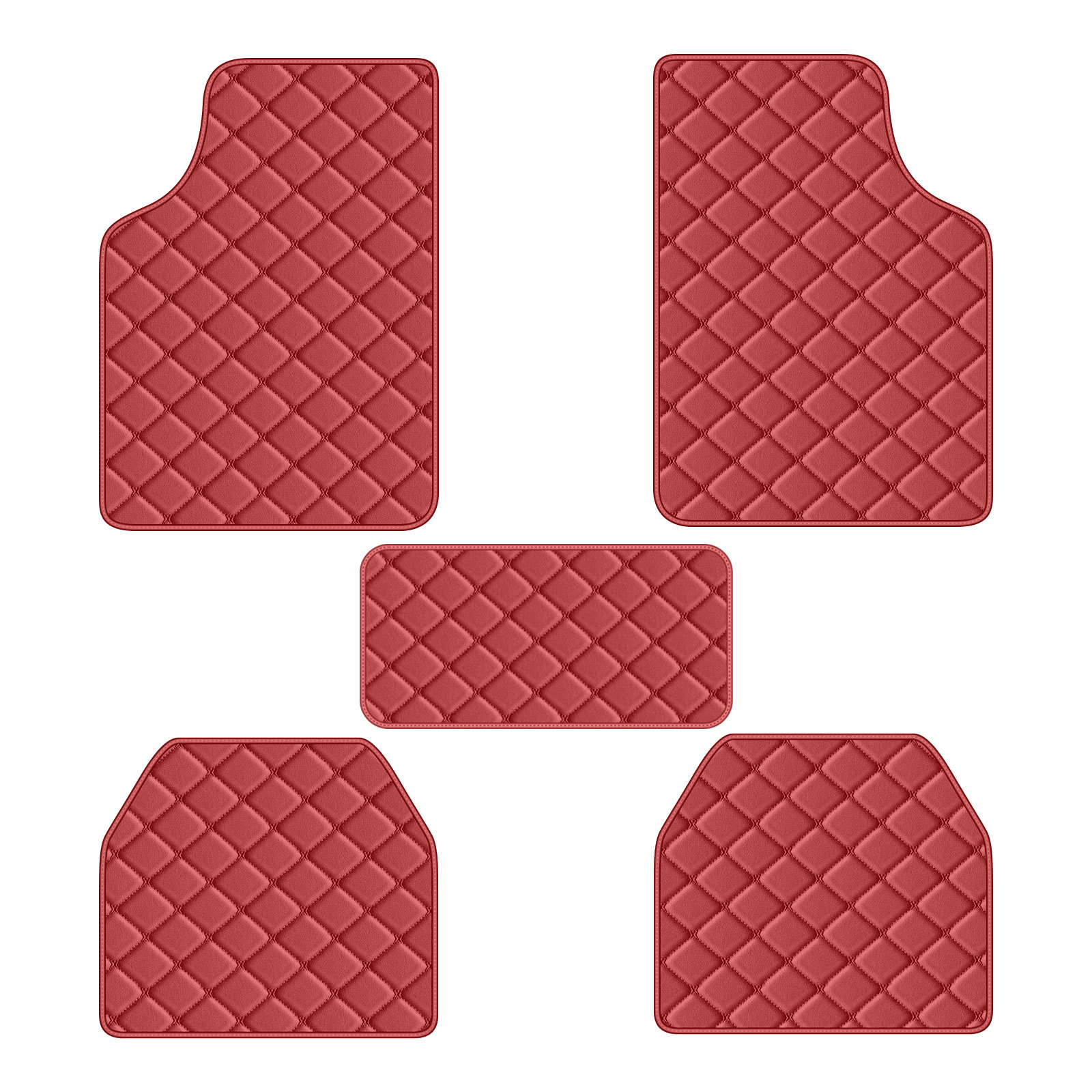 Temu Cross-Border Exclusive Supply from Manufacturers, In-Stock Special Printed Checkerboard Pattern Universal Car Floor Mats Five-Piece Set, Wear-Resistant and Non-Slip