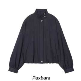 1727UTHP  2025冬季新品欧美跨境女装时尚细条纹飞行员夹克外套