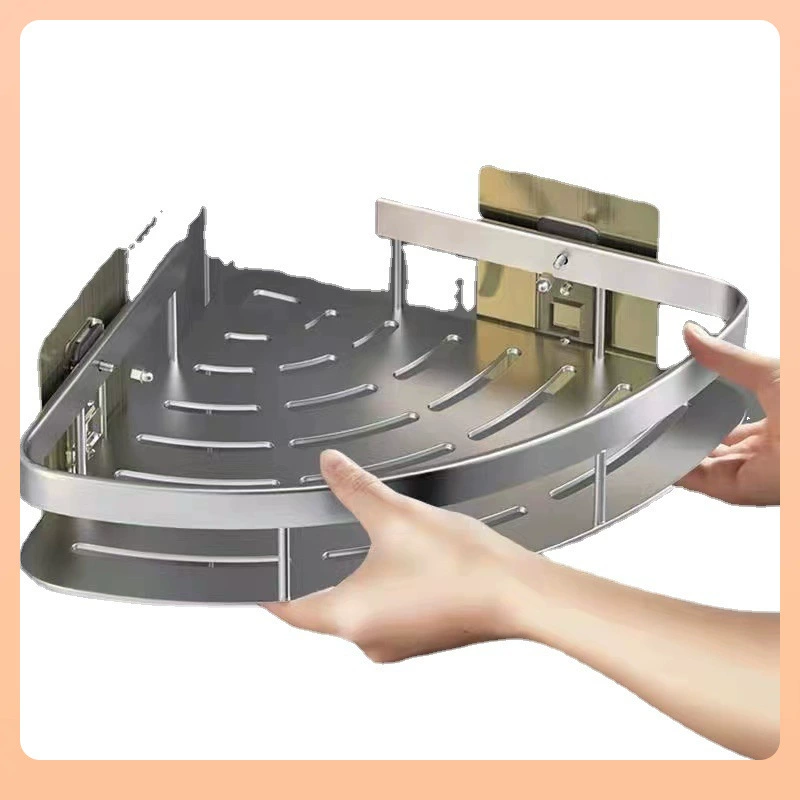 ✅Bathroom tripod space aluminium bathroom storage rack bathroom no sticking storage rack manufacturer
