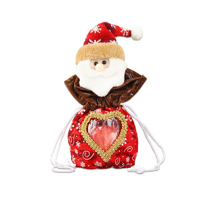 Transfronterizo nueva decoración navideña de dibujos animados transparente Apple bolsa de dulces bolsa de regalo bolsa de Navidad