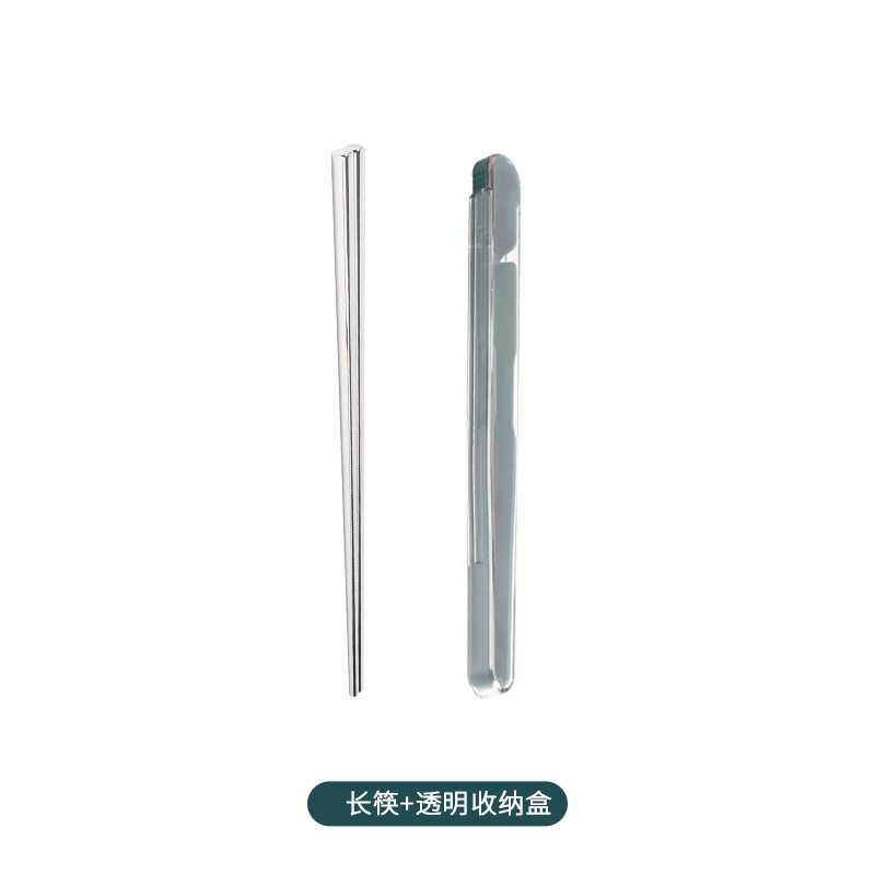 23.5cm 전각 젓가락 + 투명 녹색 보관함