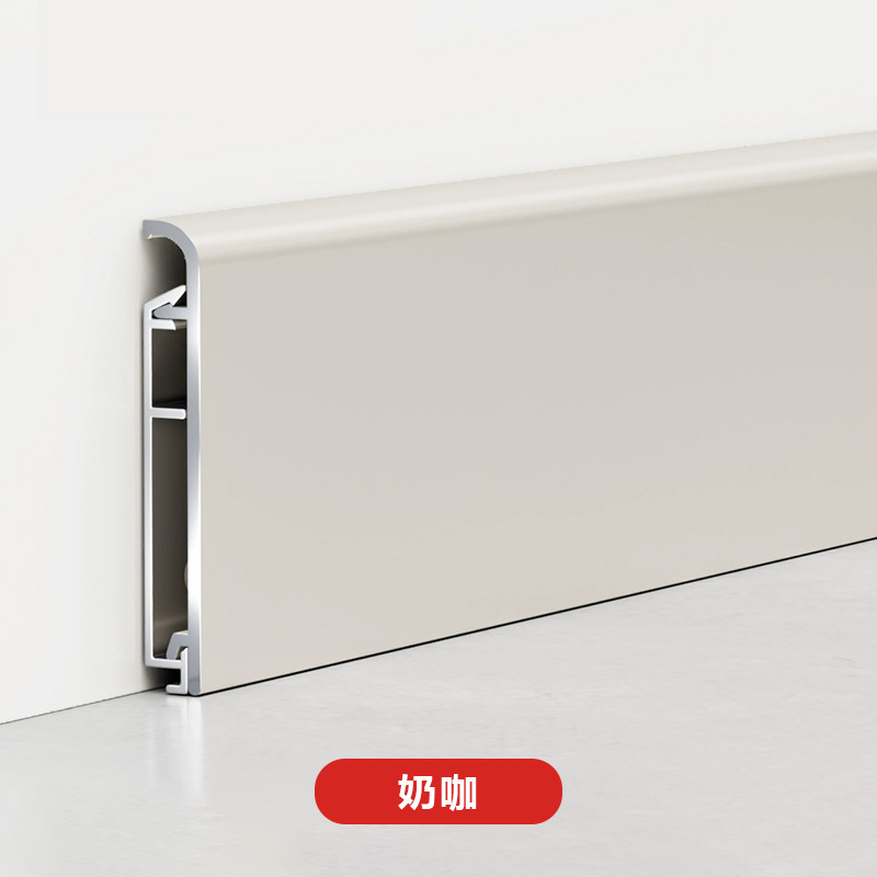 木目調アルミニウム合金ベースボード 6cm4 新しい非常に狭い超薄型湾曲したストレートエッジバックル金属ベースボード取り付け|undefined
