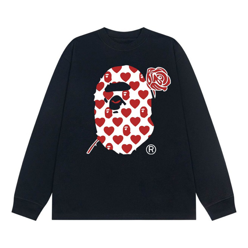 Trendy Brand Cross-Border Wholesale Supply Export 300g Heavyweight Bape Ape Head Long-Sleeved T-Shirt Shark Top T-Shirt 2