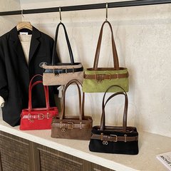 2025新款秋冬简约精致单肩包女洋气手提包高级感复古麂皮绒腋下包