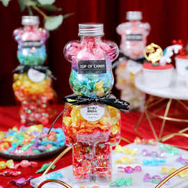 送礼卡通瓶装糖果批货结婚喜糖千纸鹤伯爵熊硬糖商超专供水果糖