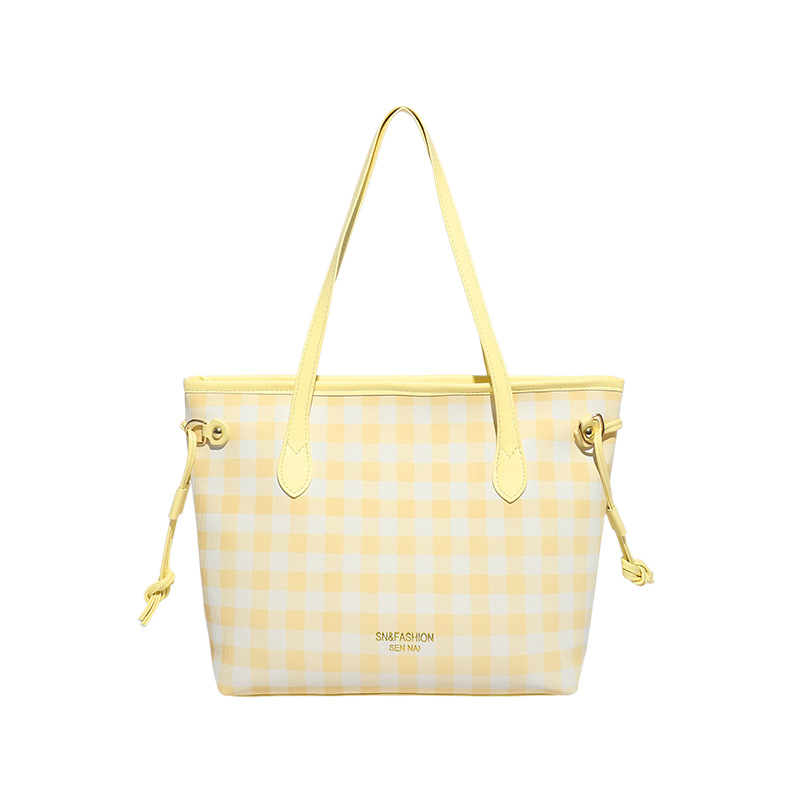 Este año popular nicho bolso a cuadros mujeres 2025 nueva moda versátil bolso de hombro de gran capacidad bolso de viaje