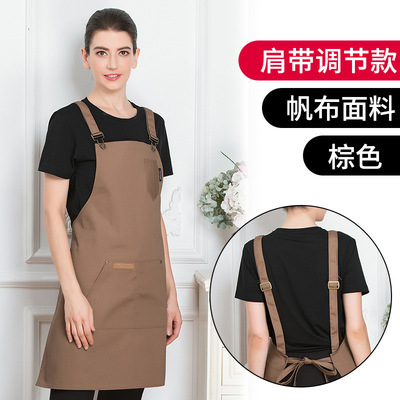 围腰定制logo印字厨房家用韩版时尚火锅奶茶店超市餐厅工作服围裙