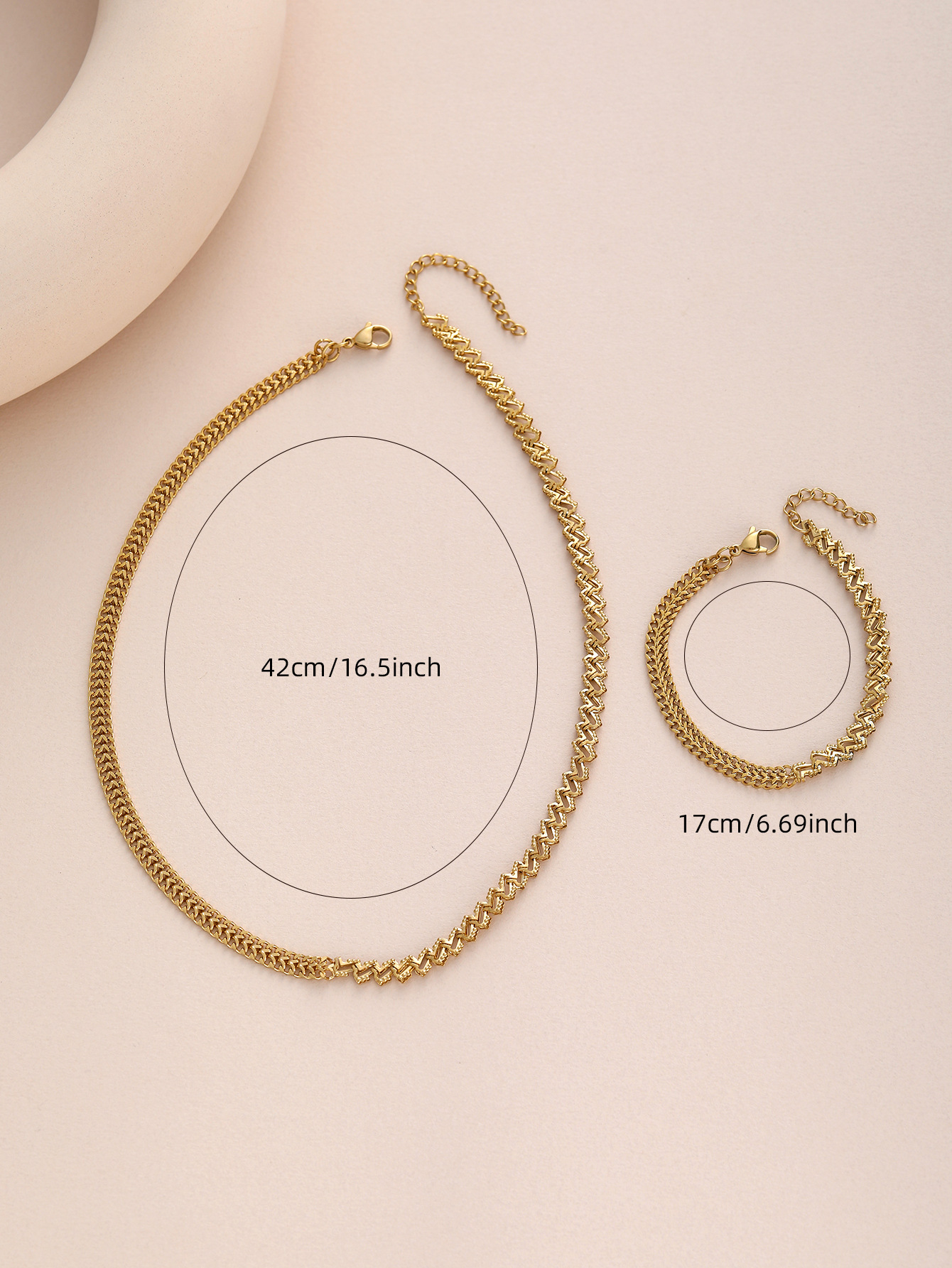 Bracelets, Necklace, Jewelry Set Classification Wholesale Jewelry Elegant Streetwear Geometric Titanium Steel Plating Stainless Steel Jewelry Sets