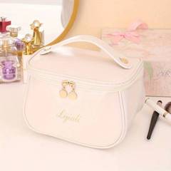 New Amazon 2023 PU Leather Women's Makeup Bag Travel Case Large Capacity High Aesthetic Multi-functional Portable Makeup Bag