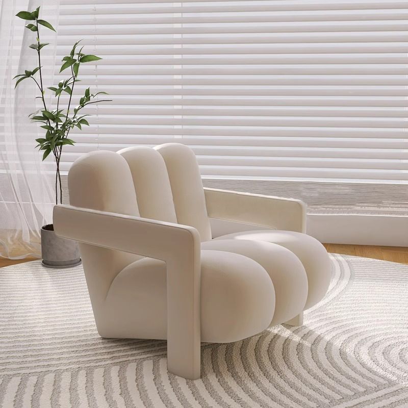 Sala de estar perezosa sofá de balcón simple sala de recepción moderna silla de aire crema diseñador de alta calidad