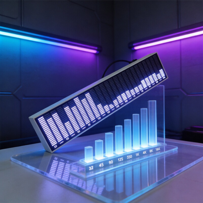 Led Audio Spectrum Display, Sound-Activated Ambient Light, Music Spectrum, Gaming Room Atmosphere Rhythm Light, Car-Mounted