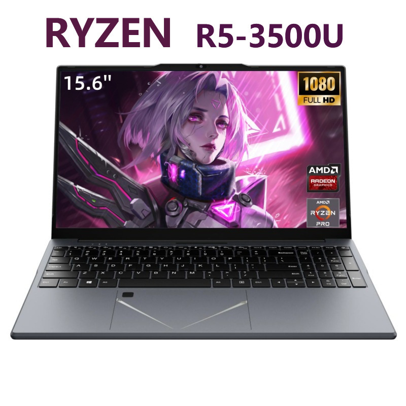 15.6inch Amd Ryzen R5-3500U Business Office Gaming Laptop Portable Thin and Light Notebook Computer for Commercial Use