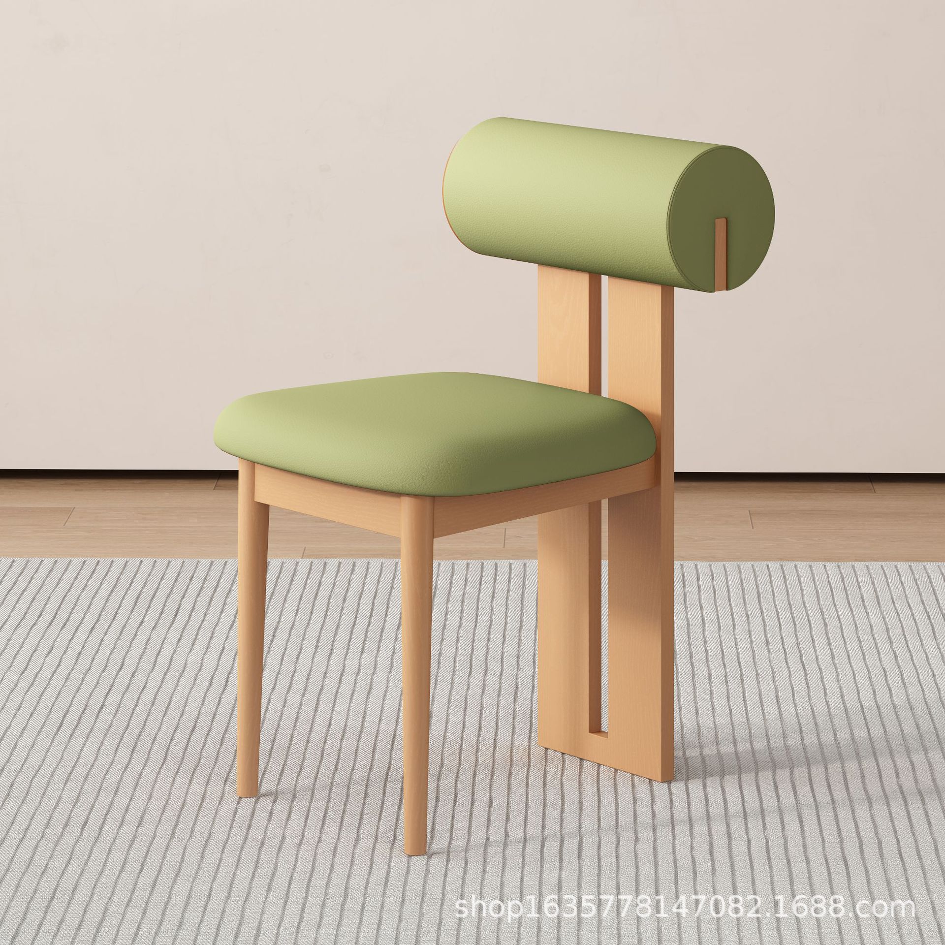 Silla de comedor de madera maciza medieval francesa retro silla de respaldo doméstica diseñador nórdico silla de hipopótamo casual fábrica de origen