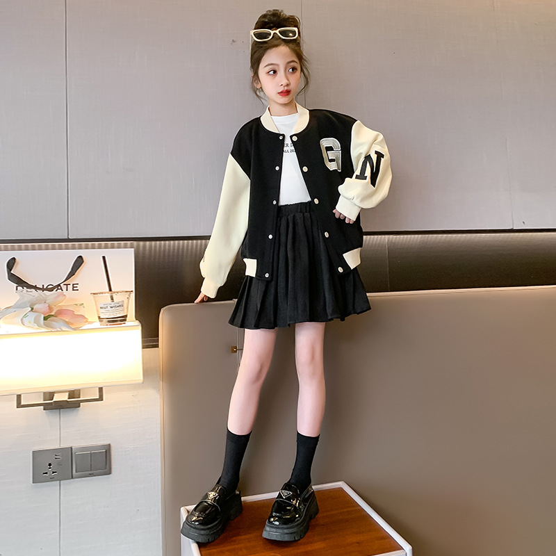 Girls' Set 2023 New Korean Spring and Autumn Edition Mid size Children's Internet Red Fashionable_voghion.com