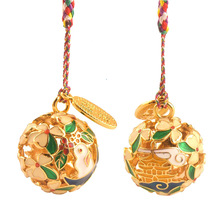 大批量批发 镂空宮铃玉兔金球福铃手机链吊坠挂件花铃中秋礼品