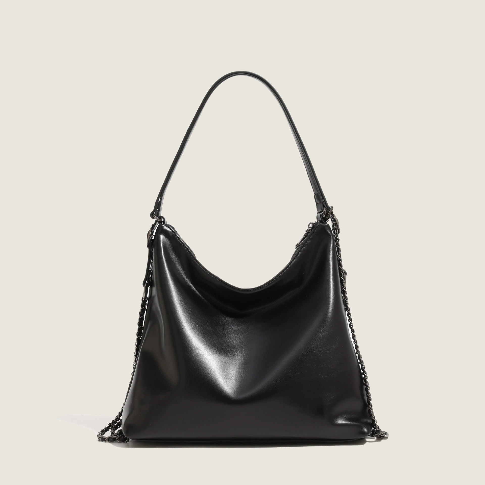 Chain, trend backpack, capacious one-shoulder bag