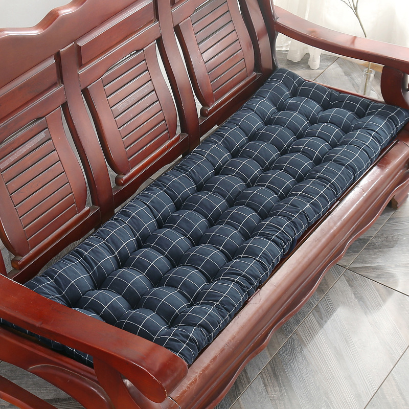 Sofá de madera sólida gruesa cuatro estaciones muebles de madera universal cojín de banco sofá antiguo de tres asientos Nayou