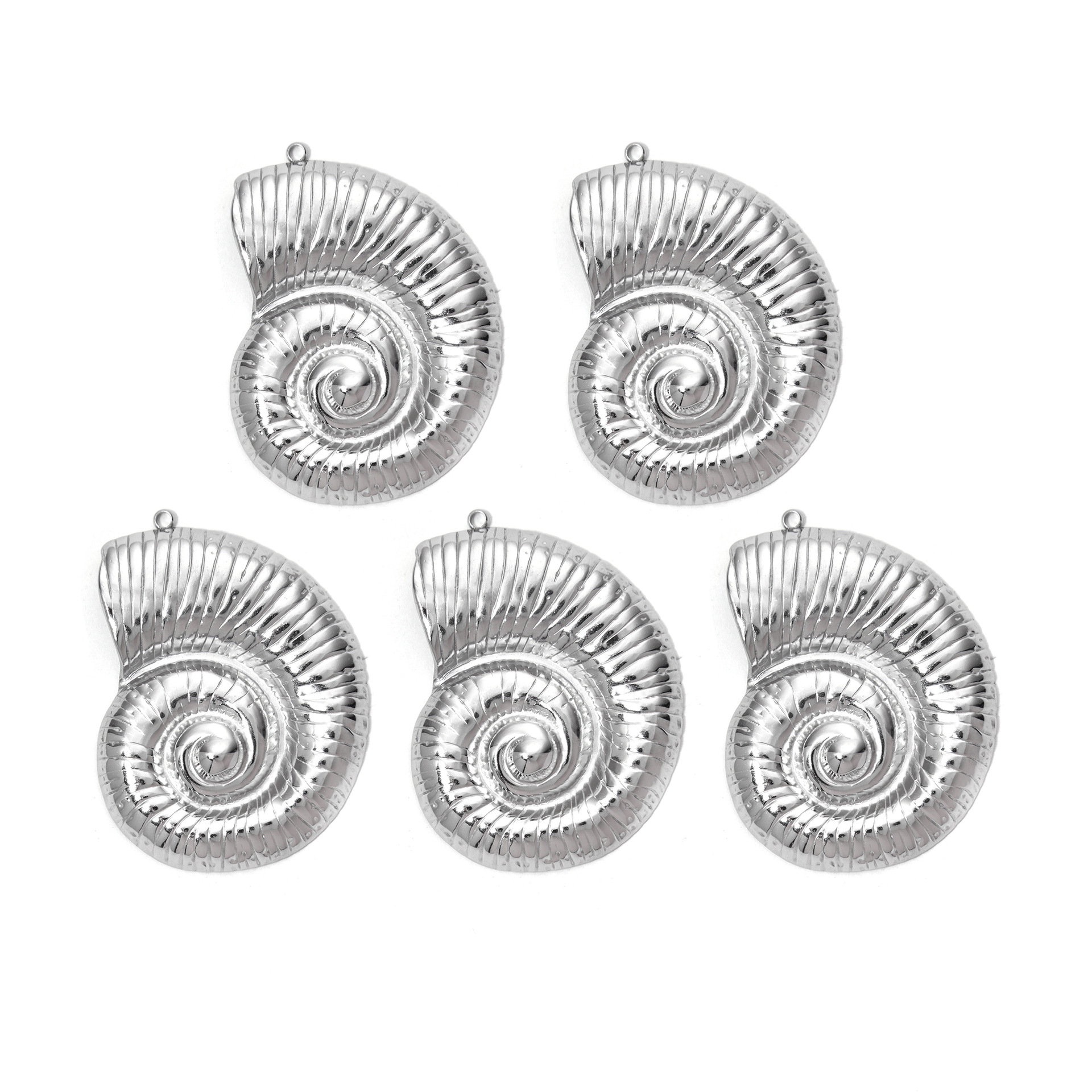 All Seasons Season Plating Design 5 PCS/Package 304 Stainless Steel Conch Pendant
