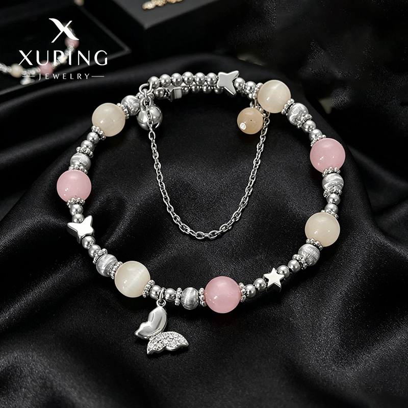 Xuping Europa y los Estados Unidos de moda transfronteriza simplista ins brazalete de aleación de cobre geométrica redonda pequeña pulsera de azúcar al por mayor mujeres