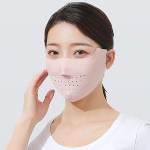 Ice silk seamless sunscreen mask women's summer anti-ultraviolet high color value eye angle three-dimensional breathable mask factory wholesale