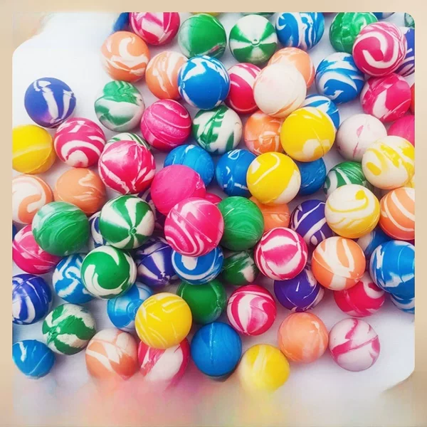 Flower-Shaped Rubber Solid Elastic Ball, Children's and Elementary School Students' Cat Toy, Colorful Bouncing Ball, Rainbow Ball Wholesale