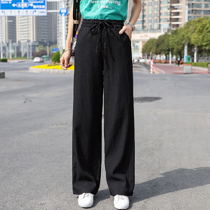 개미 스트레이트 레그 팬츠 블랙