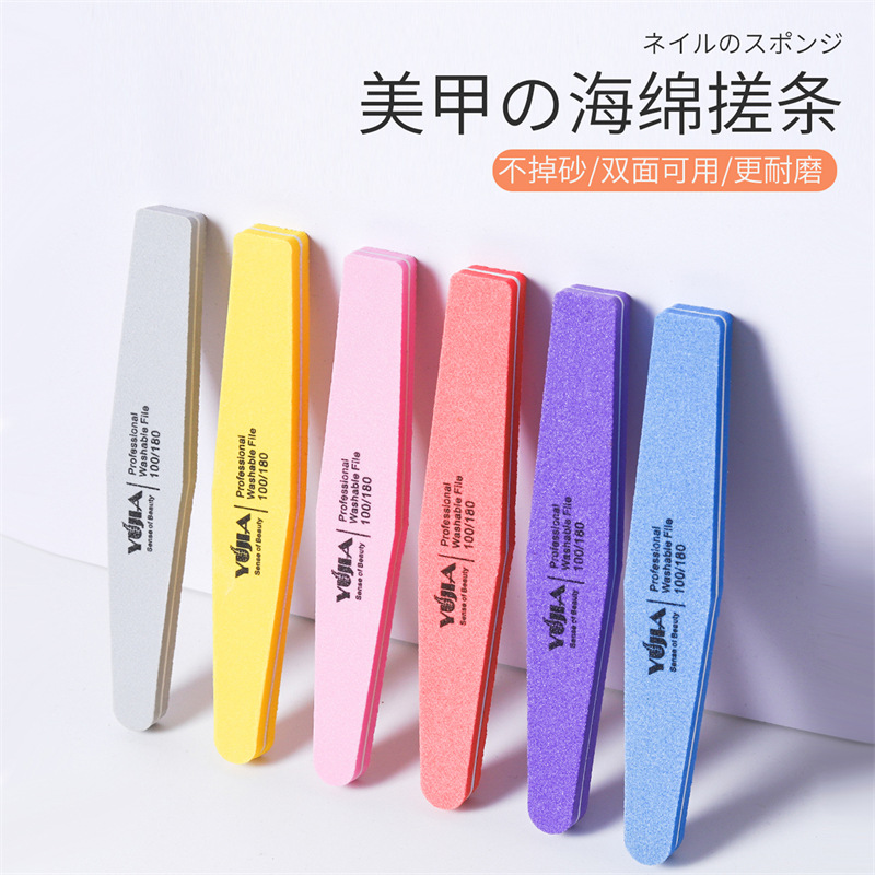 Esponja de diamante de alta elasticidad, lima de uñas, lijado lavable y reparador de doble cara, lima de esponja, herramienta de lijado de uñas
