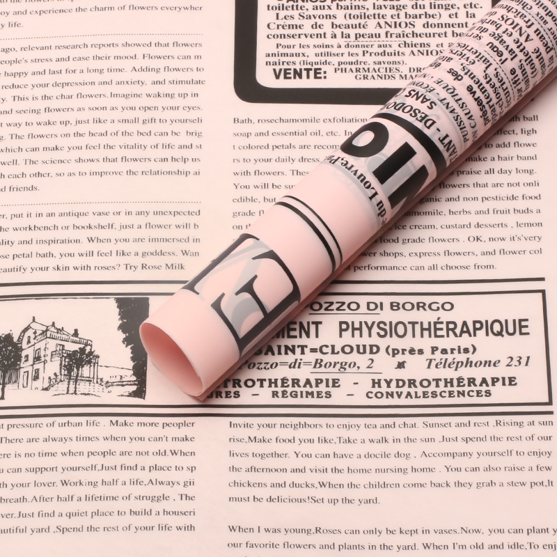 Huaxi Inglés papel hansu impermeable flor de embalaje material florista flores de ramos de embalaje