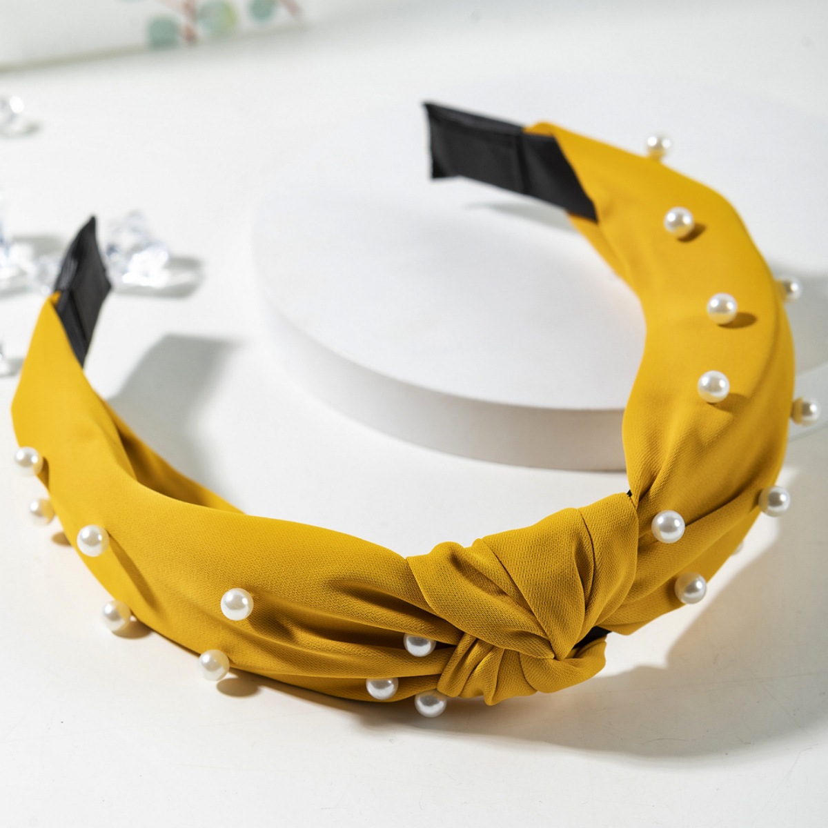 Diadema de tela anudada cruzada Corea del Sur horquilla antideslizante para adultos de ala ancha diadema anudada pinza para el cabello lavado facial banda para el cabello tocado