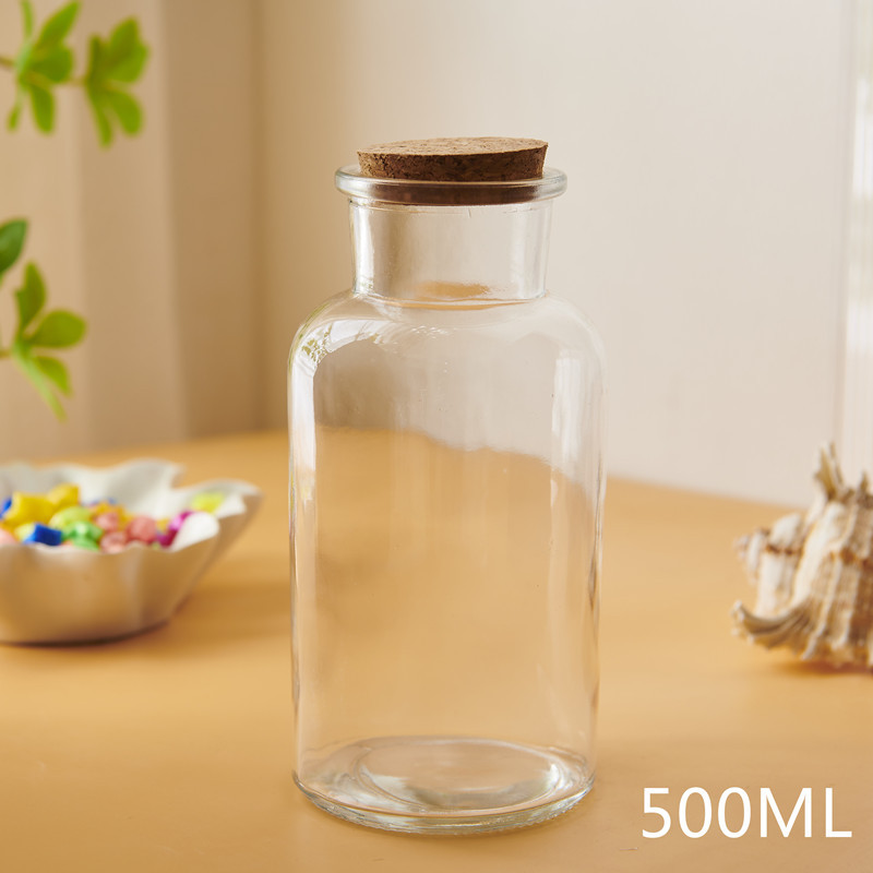 Botella de vidrio de deseo tapones de madera botella grande deseo flotante botella de estrella de suerte origami de alto valor de belleza pequeña botella vacía adornos