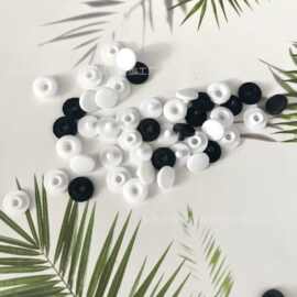 新款防拆扣子母按扣塑料黑白腕带手环一次性二合扣子母扣0.014