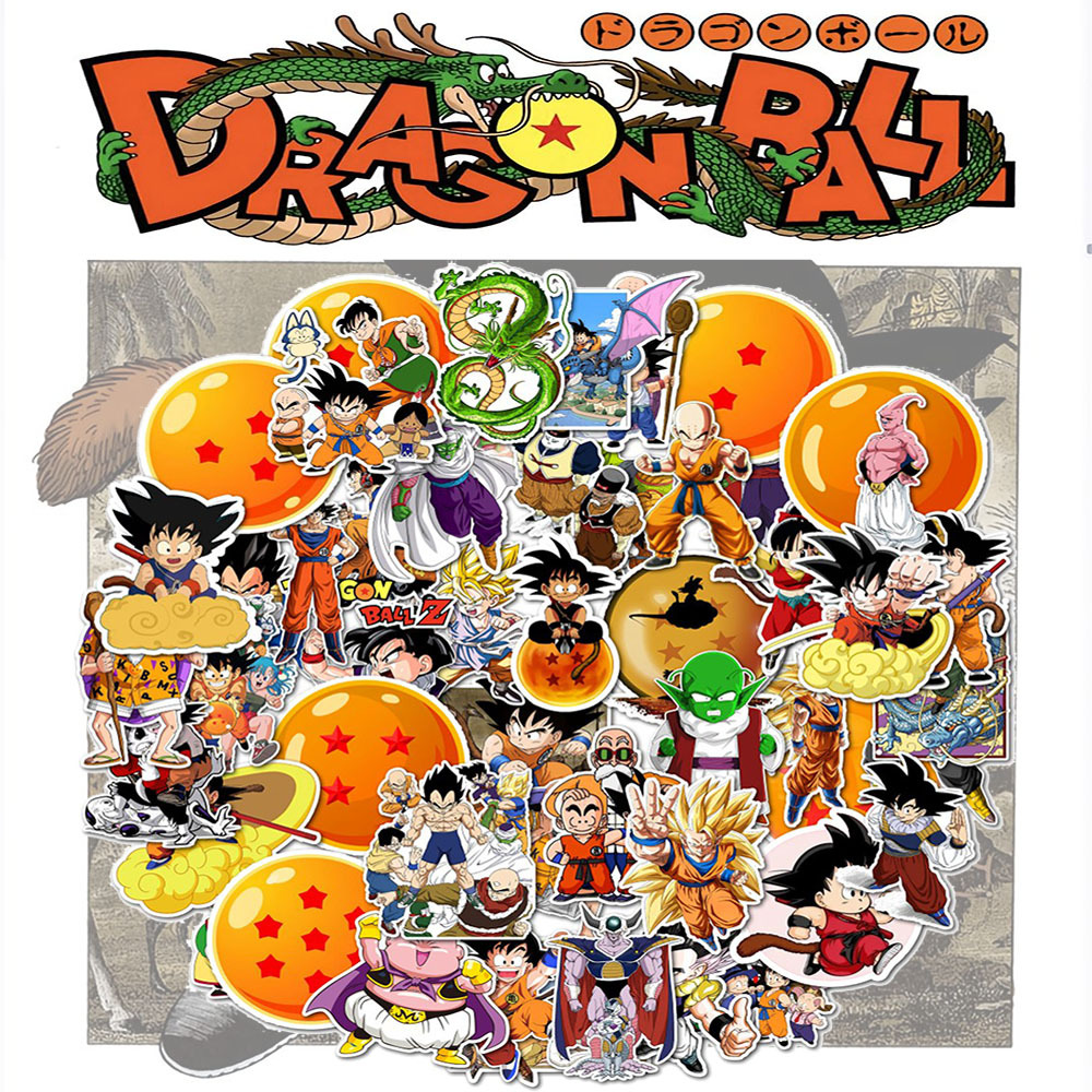 50 Cartoon Animation Dragon Ball Personalized Graffiti Stickers for Laptops, Suitcases, Scooters, and Stationery Boxes