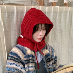 巴拉克拉法帽女秋冬季保暖防寒毛线帽韩版百搭新款护耳针织套头帽
