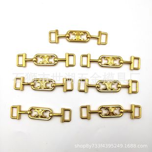 Manufacturers supply Chanel style chain metal Three-gear buckle diamond belt buckle shoe buckle women's metal accessories