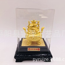 厂家直销福禄寿喜绒沙金摆件，会销礼品，老年礼品，平阳厂家直销
