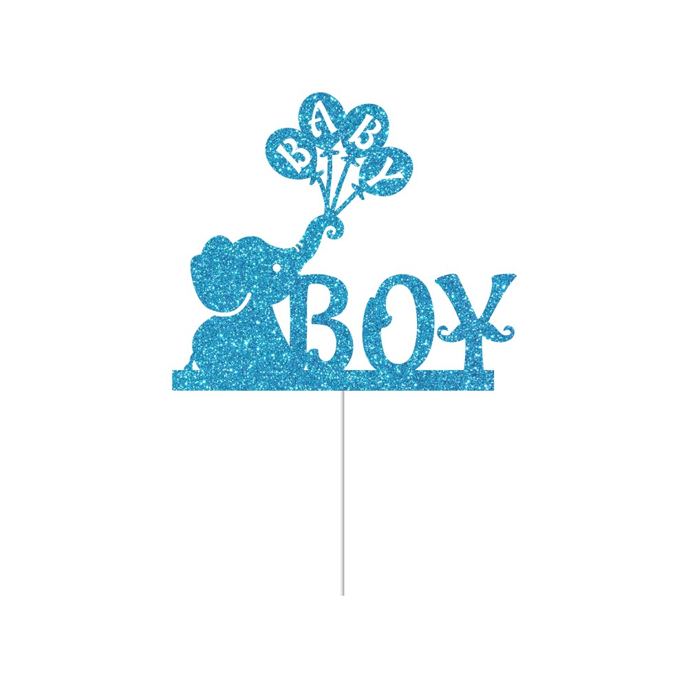 Nuevo estilo transfronterizo de decoración de fiesta de baby shower, bandera, elefante azul, bebé, niño, fiesta de bienvenida para bebés, decoración