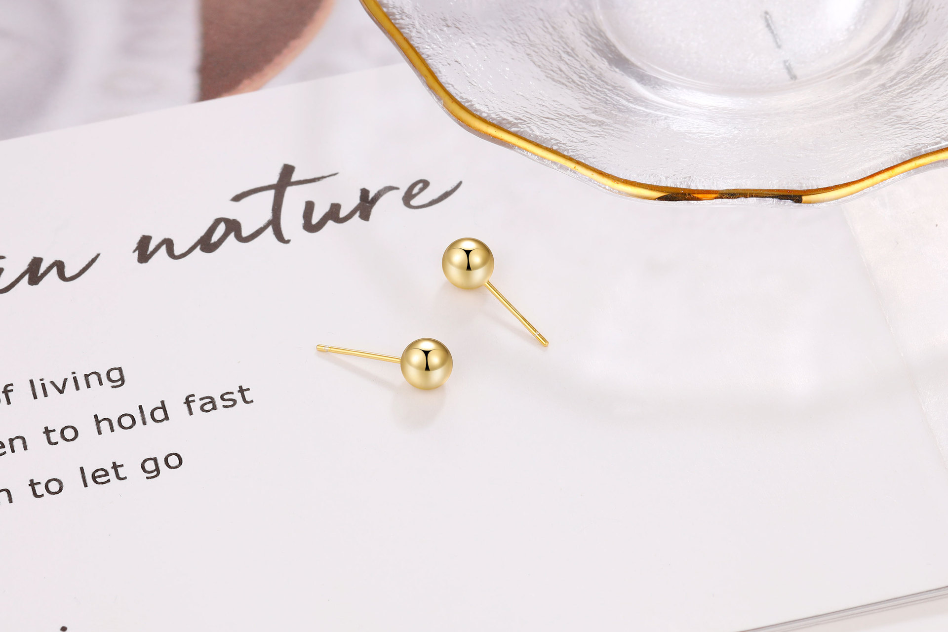 1 Pair 925 Sterling Silver Oval Ear Studs display picture 2