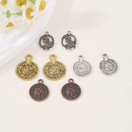 古典文艺风圆形合金饰品配件diy手链项链浮雕刻花隔珠配饰材料