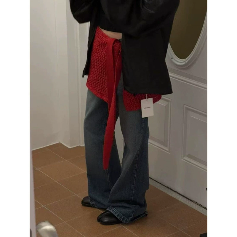 Южная Корея Донгдэмун весна и лето новый иностранный стиль дикие толстые иглы полые трикотажные короткие юбки