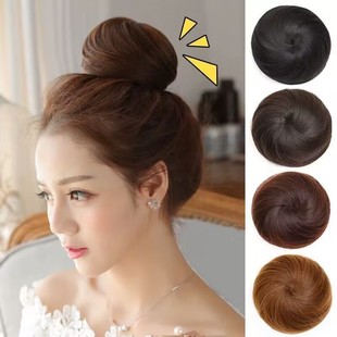 Wig Meatball Head Rope-drawing Net Grasping Clip Hair Bag Hair Ring Headwear Cyber Celebrity Temperament Hair Artifact Wig Hair Bag