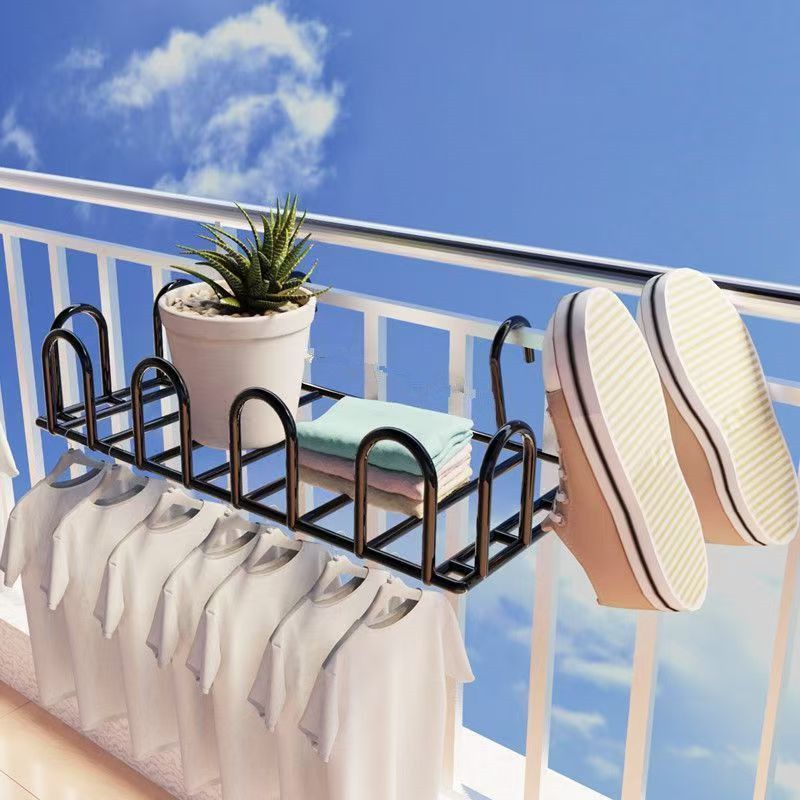 Balcón ventana aire libre rack de zapatos de secado rack de ropa rack anirrobo baranda de ventana anirrobo rack de sandalias de ventana